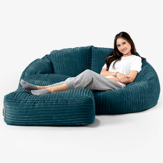 Bubble Sofa Bean Bag - Cord Teal Blue 03