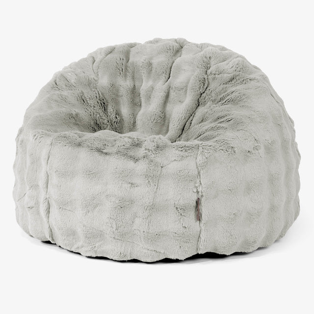 Classic Bean Bag Chair - Bubble Faux Fur Sage Green 01