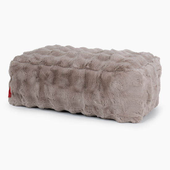 Large Footstool - Bubble Faux Fur Mink 01