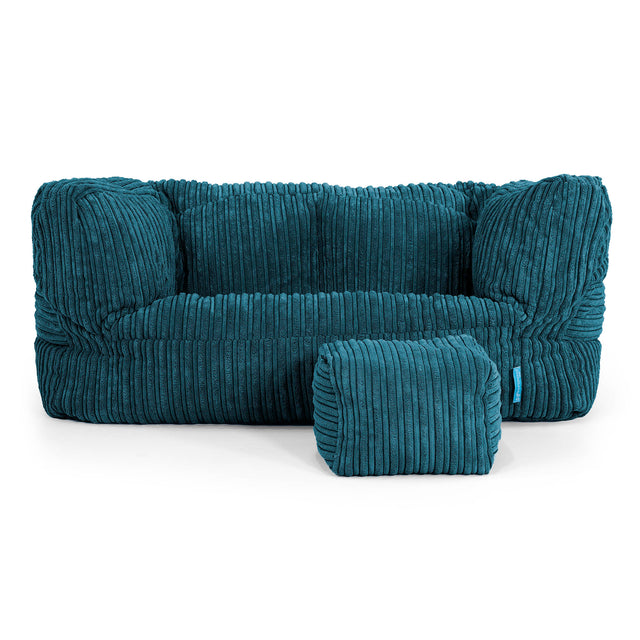 Albert Kids Sofa Bean Bag 2-6 yr - Cord Teal Blue 02