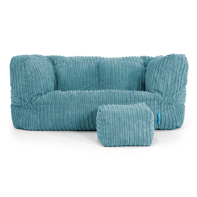 Albert Kids Sofa Bean Bag 2-6 yr - Cord Aegean Blue 02