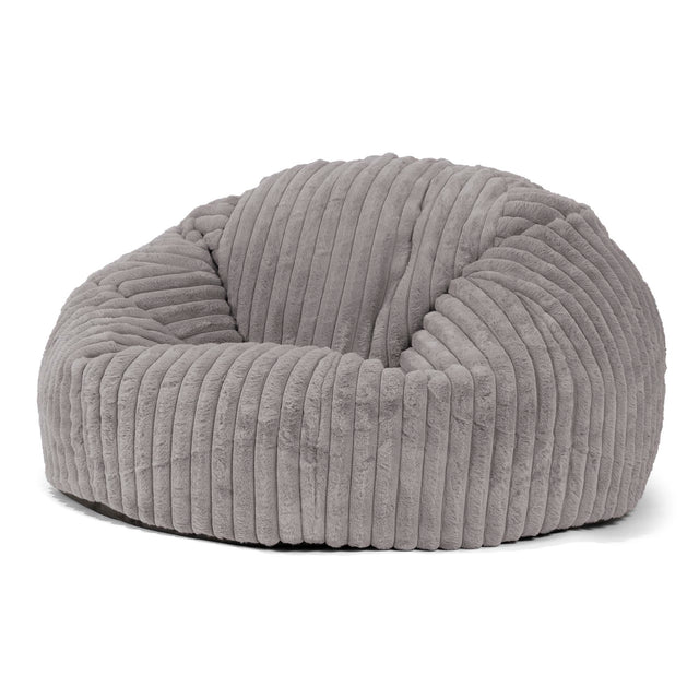 Classic Sofa Bean Bag - Ultra Plush Cord Grey 01