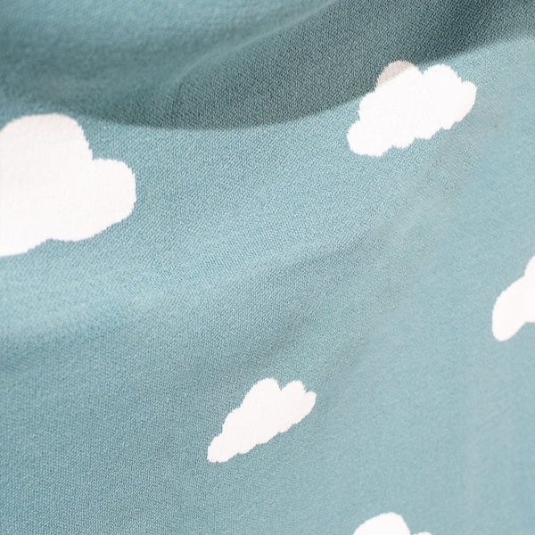 Throw / Blanket - Knitted Cloud Blue Fabric Close-up Image