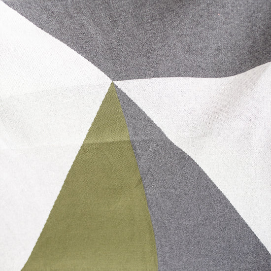 Throw / Blanket - Knitted Colourblock Abstract Grey 02