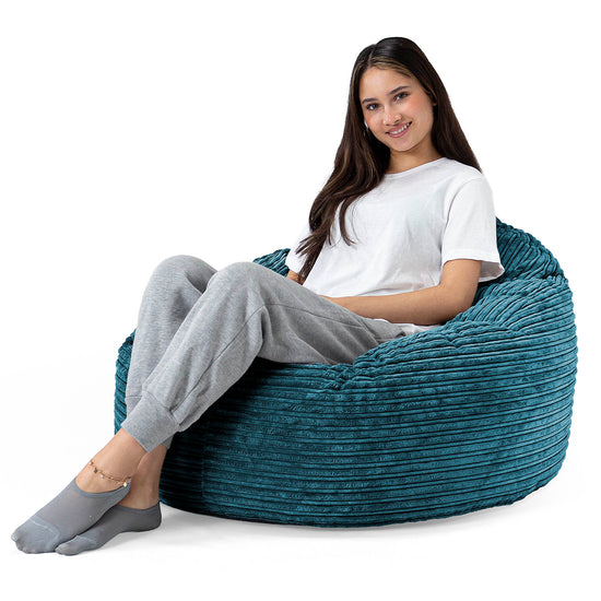 Archi Bean Bag Chair - Cord Teal Blue 02