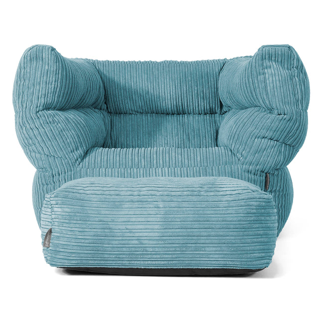 Albert Bean Bag Armchair 2.0 - Cord Aegean Blue 02