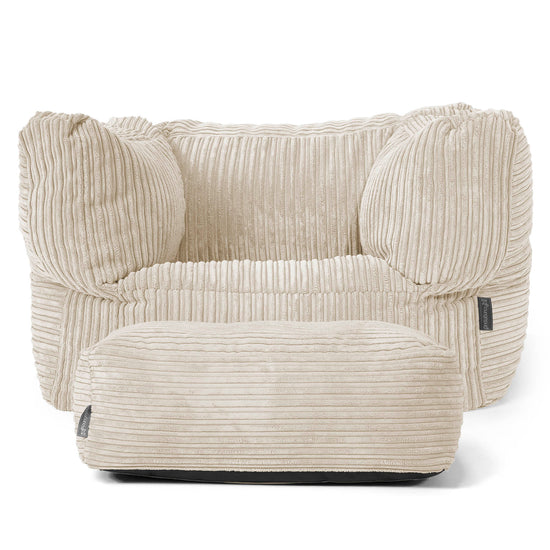 Albert Bean Bag Armchair - Cord Cream 02