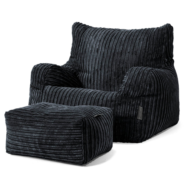 Josephine Bean Bag Armchair - Cord Black