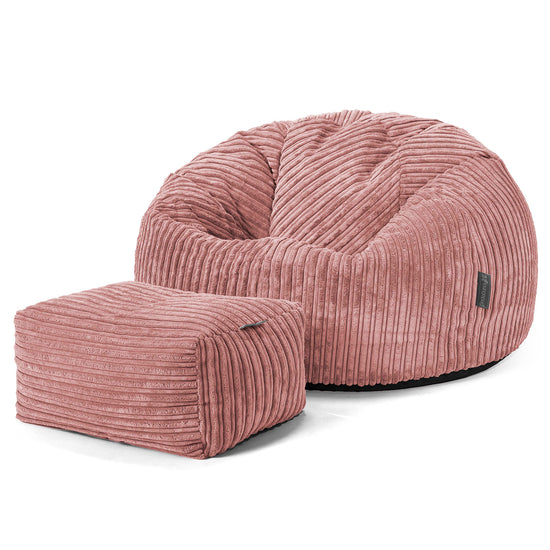 Classic Bean Bag Chair - Cord Peach 02