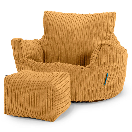 Kids Armchair Bean Bag for Toddlers 1-3 yr - Cord Golden Honey 02