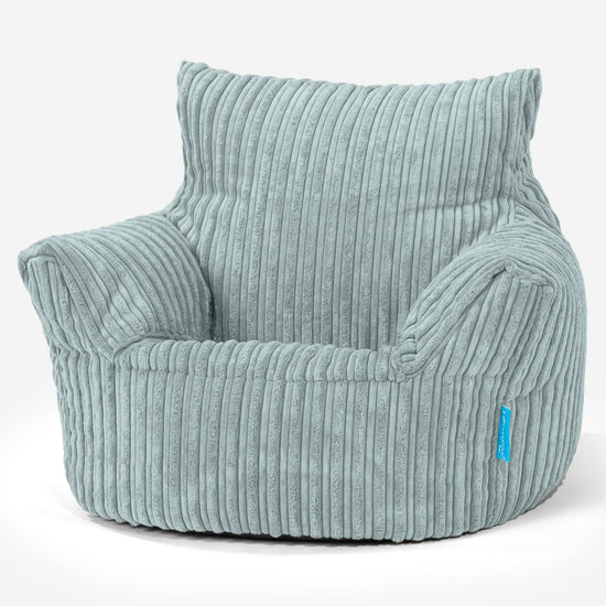 Kids Armchair Bean Bag for Toddlers 1-3 yr - Cord Mint Green 01