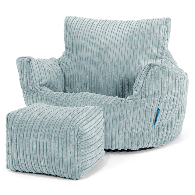 Kids Armchair Bean Bag for Toddlers 1-3 yr - Cord Mint Green 02
