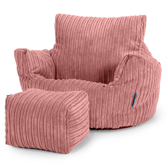 Kids Armchair Bean Bag for Toddlers 1-3 yr - Cord Peach 02