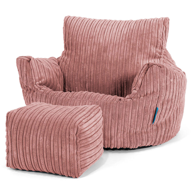 Kids Armchair Bean Bag for Toddlers 1-3 yr - Cord Peach 02