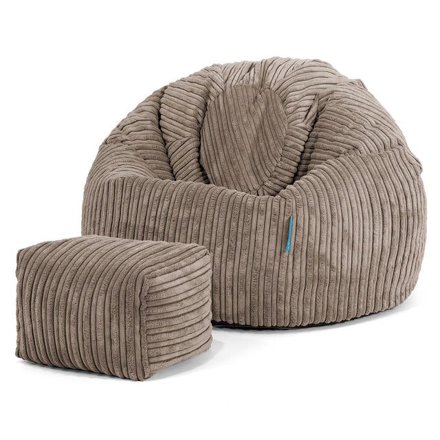 Classic Kids Bean Bag Chair 1-5 yr - Cord Dovetail Grey 02