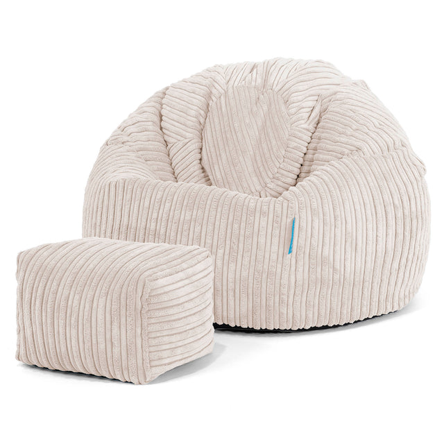 Classic Kids Bean Bag Chair 1-5 yr - Cord Ivory 02
