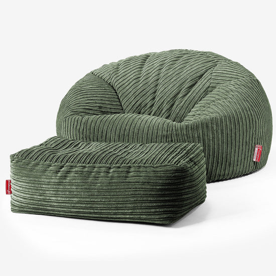 Classic Sofa Bean Bag - Cord Forest Green 02