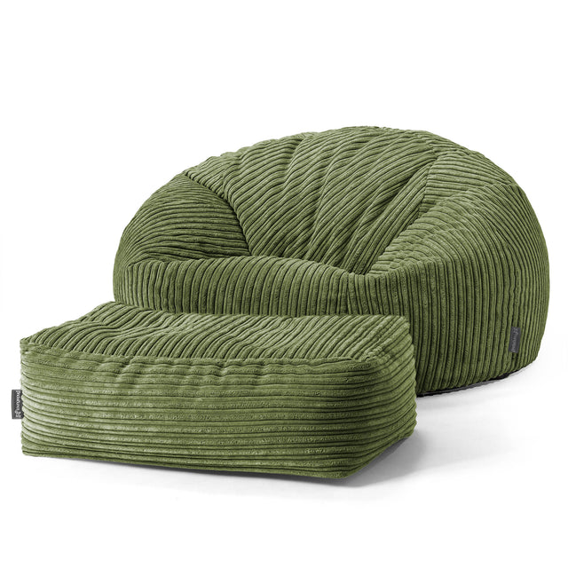 Classic Sofa Bean Bag - Cord Forest Green 02