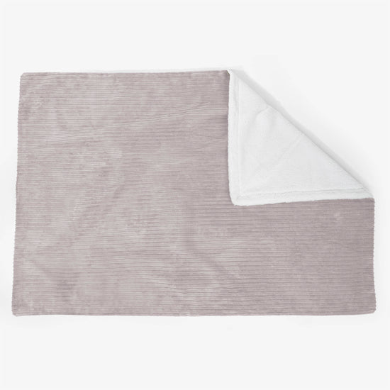 Large Sherpa Throw / Blanket 140 x 200cm - Cord Silver Grey 02