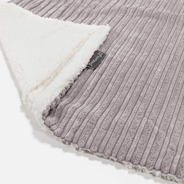 Sherpa Throw / Blanket - Cord Silver Grey 01