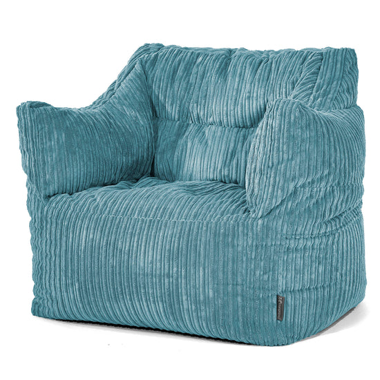 Victor Bean Bag Armchair - Cord Aegean Blue 01