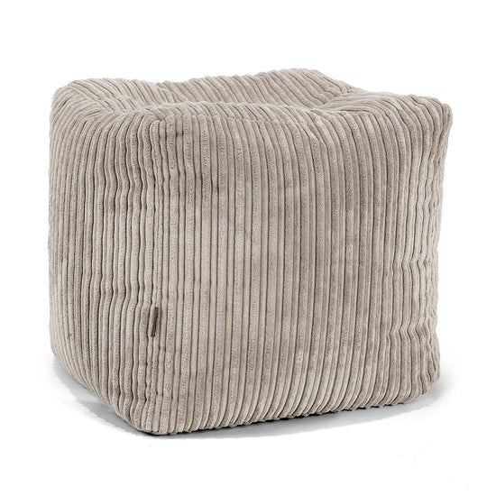 Cube Footstool Pouffe - Cord Mink 01