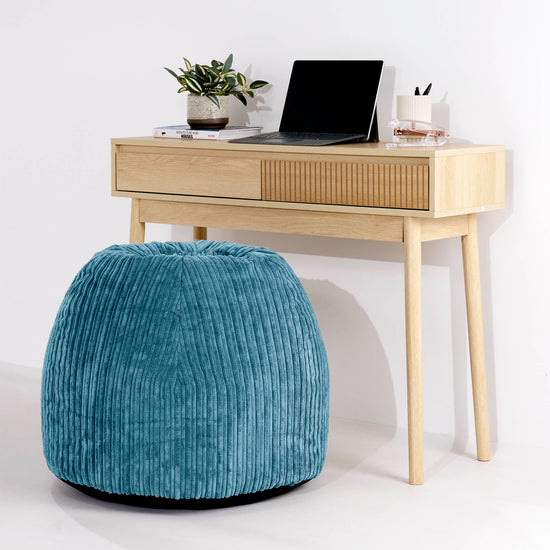 Ergonomic Office Pouf Chair - Cord Aegean Blue 02