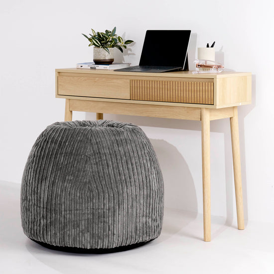 Ergonomic Office Pouf Chair - Cord Graphite Grey 02