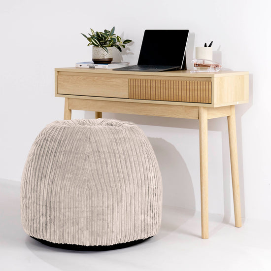 Ergonomic Office Pouf Chair - Cord Ivory 02
