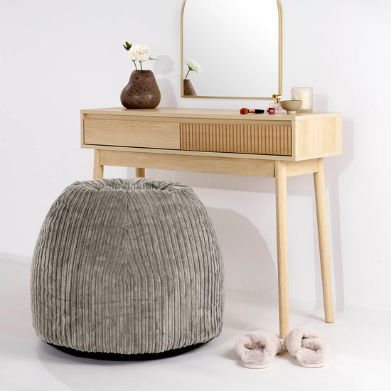 Dressing Table Pouf Stool - Cord Mink 02