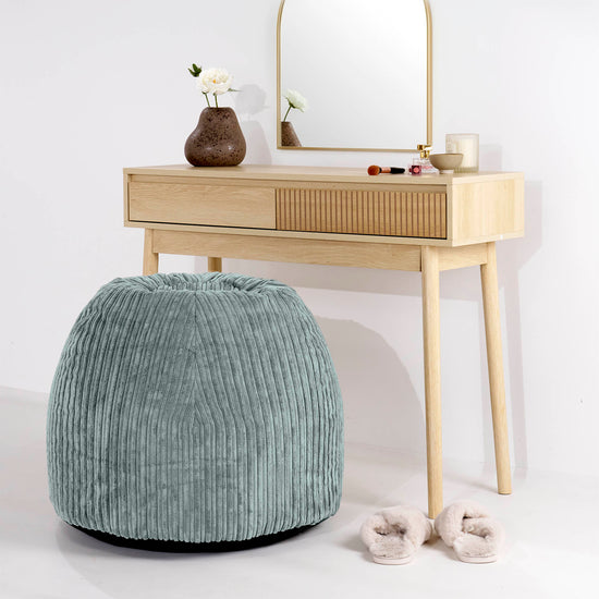 Dressing Table Pouf Stool - Cord Mint Green 02