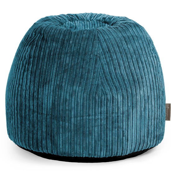 Dressing Table Pouf Stool - Cord Teal Blue 01