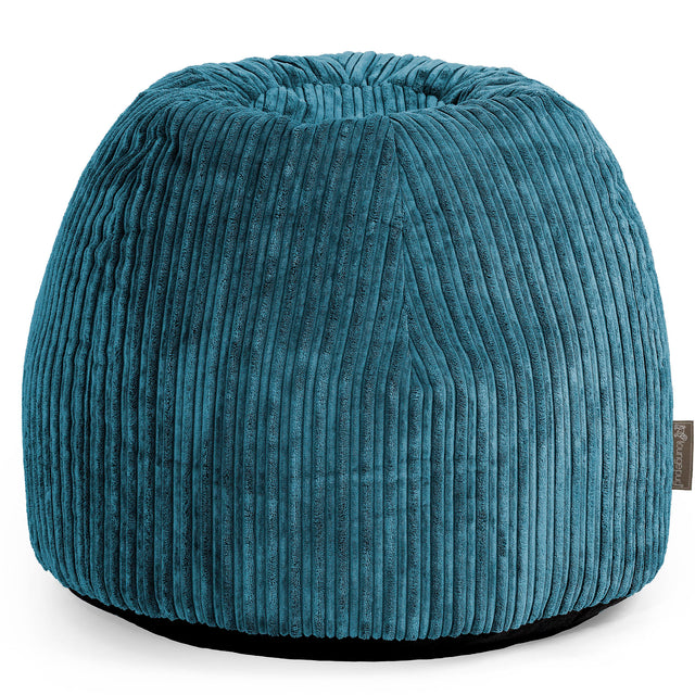 Dressing Table Pouf Stool - Cord Teal Blue 01