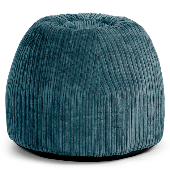 Dressing Table Pouf Stool - Cord Teal Blue 02