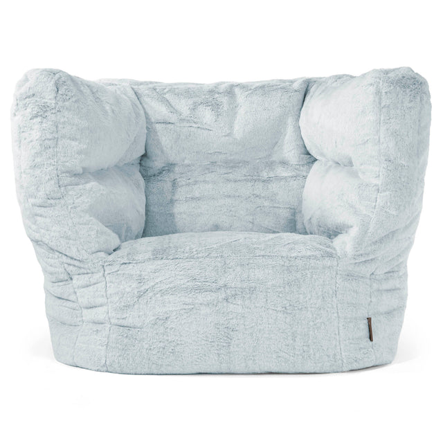 Albert Bean Bag Armchair 2.0 - Fluffy Faux Fur Rabbit Dusty Blue 01
