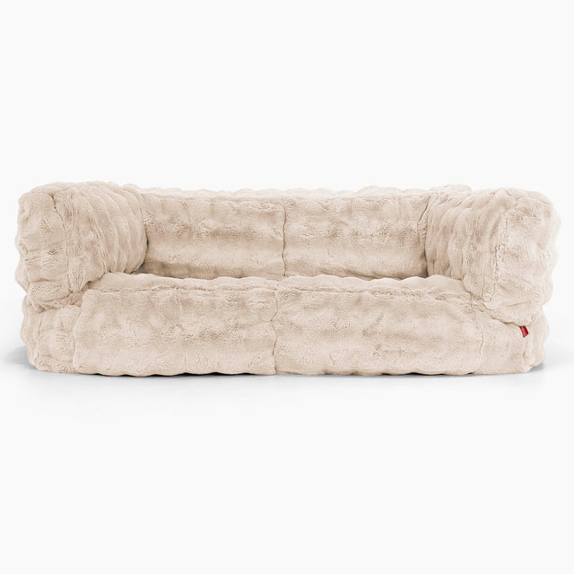 The 2 Seater Albert Sofa Bean Bag - Bubble Faux Fur Cream 01