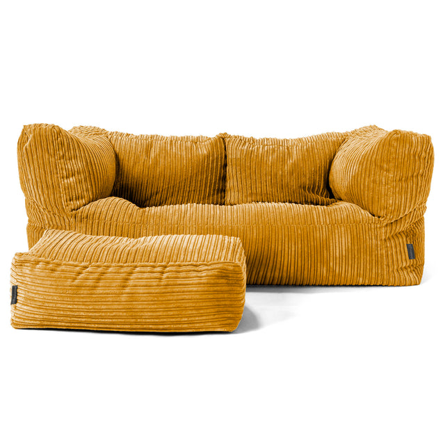 The 2 Seater Albert Sofa Bean Bag - Cord Golden Honey 02