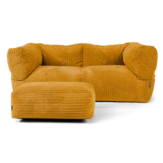 The 2 Seater Albert Sofa Bean Bag - Cord Golden Honey 02