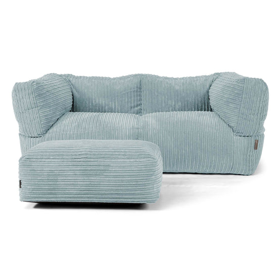 The 2 Seater Albert Sofa Bean Bag - Cord Mint Green 02