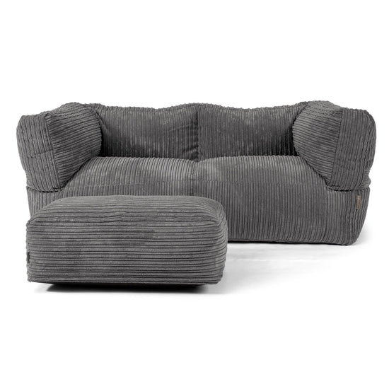 The 2 Seater Albert Sofa Bean Bag - Cord Slate Grey 02