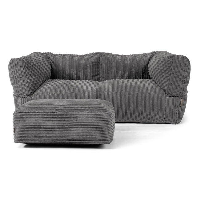 The 2 Seater Albert Sofa Bean Bag - Cord Slate Grey 02