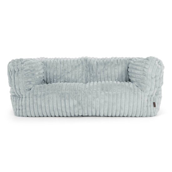 The 2 Seater Albert Sofa Bean Bag - Ultra Plush Cord Duck Egg Blue 01
