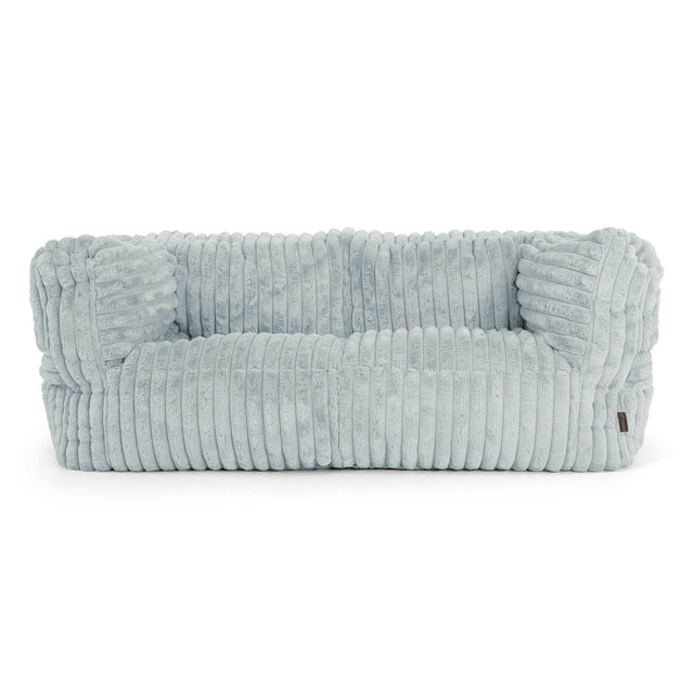 The 2 Seater Albert Sofa Bean Bag - Ultra Plush Cord Duck Egg Blue 01
