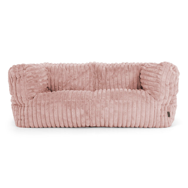 The 2 Seater Albert Sofa Bean Bag - Ultra Plush Cord Dusty Pink 01