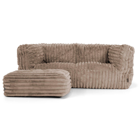 The 2 Seater Albert Sofa Bean Bag - Ultra Plush Cord Minky 02