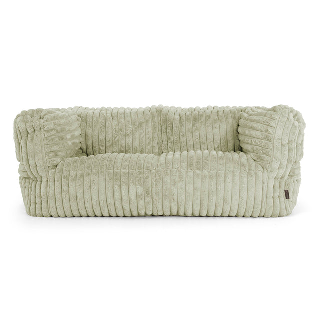 The 2 Seater Albert Sofa Bean Bag - Ultra Plush Cord Sage Green 01