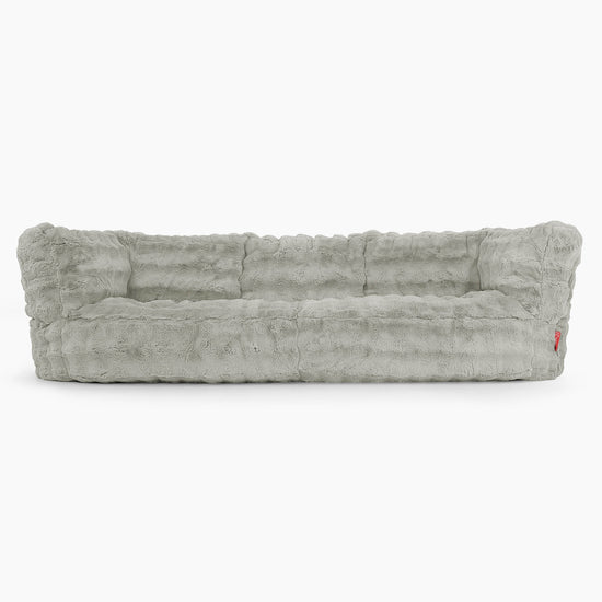 The 3 Seater Albert Sofa Bean Bag - Bubble Faux Fur Sage Green 01