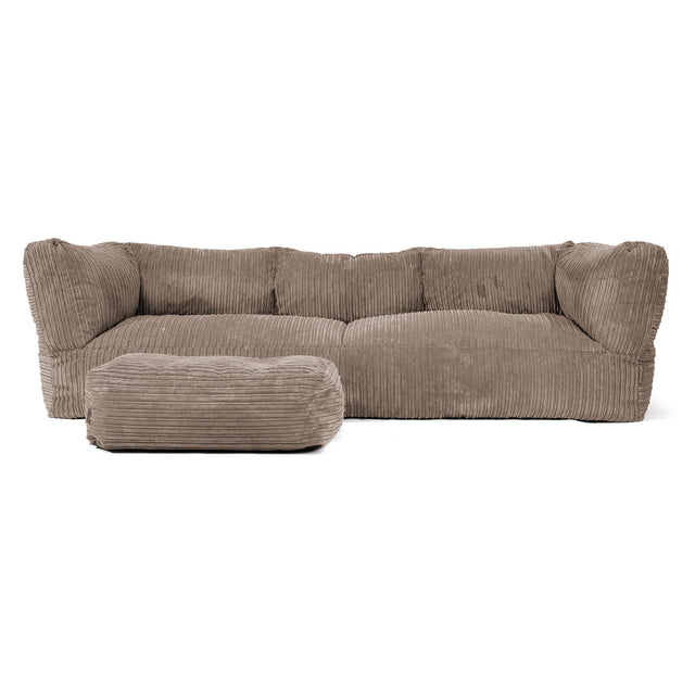 The 3 Seater Albert Sofa Bean Bag - Cord Dovetail Grey 02