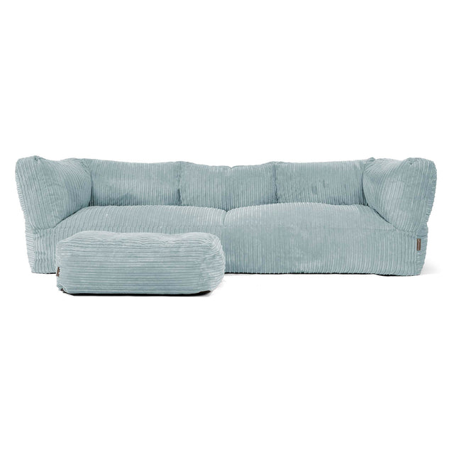 The 3 Seater Albert Sofa Bean Bag - Cord Mint Green 02