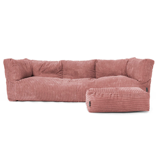 The 3 Seater Albert Sofa Bean Bag - Cord Peach 02